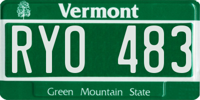 VT license plate RYO483