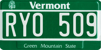 VT license plate RYO509