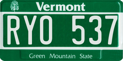 VT license plate RYO537