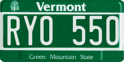 VT license plate RYO550