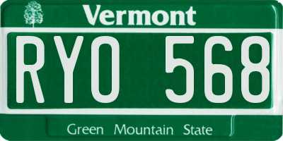 VT license plate RYO568