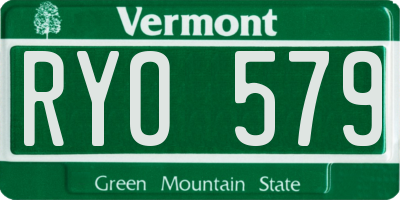 VT license plate RYO579