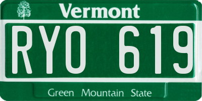VT license plate RYO619