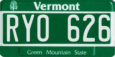 VT license plate RYO626