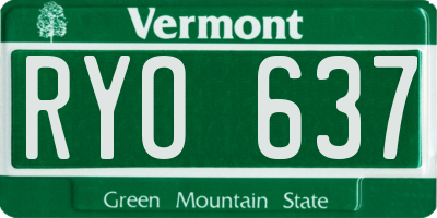 VT license plate RYO637