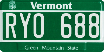VT license plate RYO688