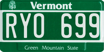 VT license plate RYO699