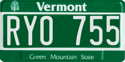 VT license plate RYO755