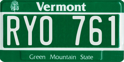 VT license plate RYO761