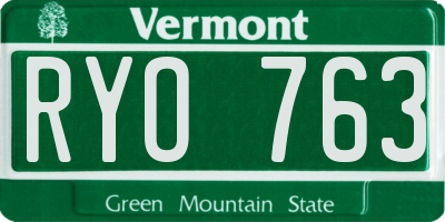 VT license plate RYO763