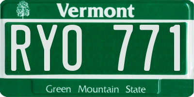 VT license plate RYO771