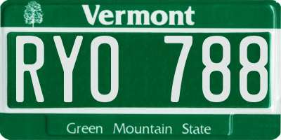 VT license plate RYO788