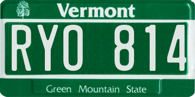 VT license plate RYO814