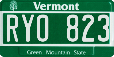 VT license plate RYO823
