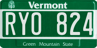 VT license plate RYO824