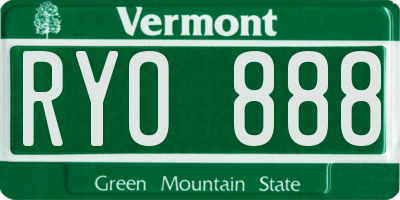 VT license plate RYO888