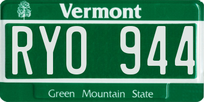 VT license plate RYO944