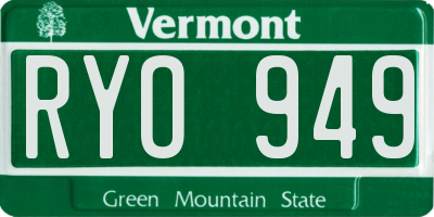 VT license plate RYO949