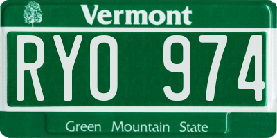 VT license plate RYO974