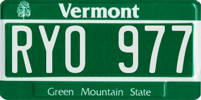 VT license plate RYO977