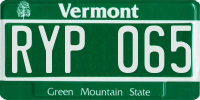 VT license plate RYP065