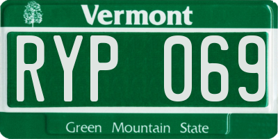 VT license plate RYP069
