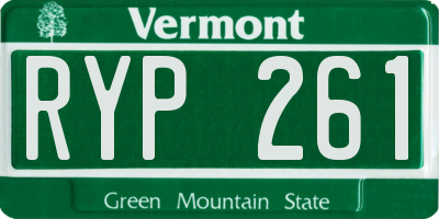 VT license plate RYP261