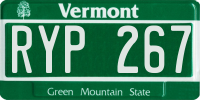 VT license plate RYP267