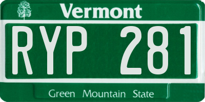 VT license plate RYP281