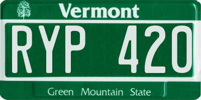 VT license plate RYP420