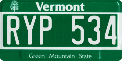 VT license plate RYP534