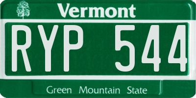 VT license plate RYP544
