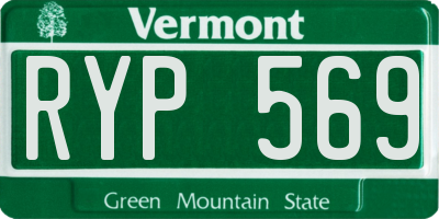 VT license plate RYP569