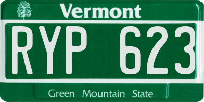 VT license plate RYP623