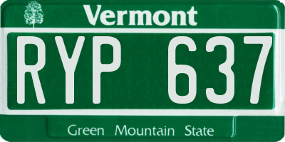 VT license plate RYP637