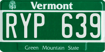 VT license plate RYP639
