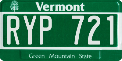 VT license plate RYP721