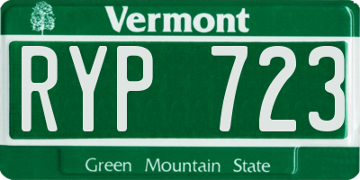 VT license plate RYP723