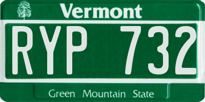 VT license plate RYP732