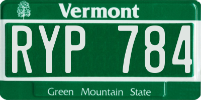 VT license plate RYP784