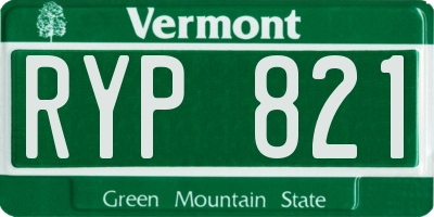 VT license plate RYP821
