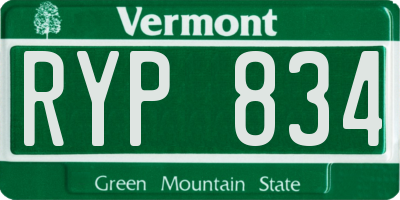 VT license plate RYP834