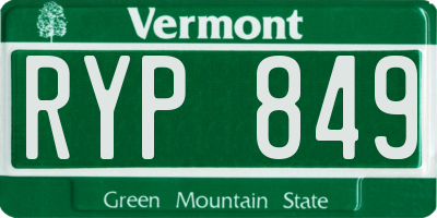 VT license plate RYP849