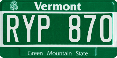 VT license plate RYP870