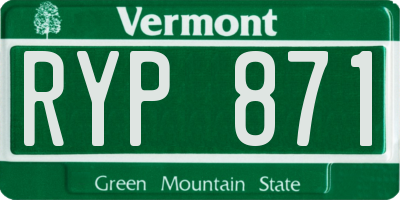 VT license plate RYP871