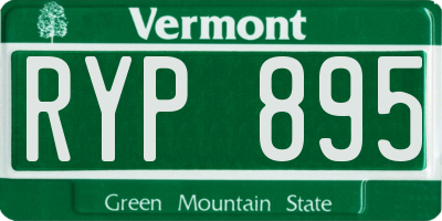 VT license plate RYP895