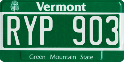 VT license plate RYP903