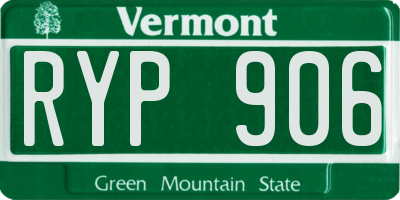 VT license plate RYP906