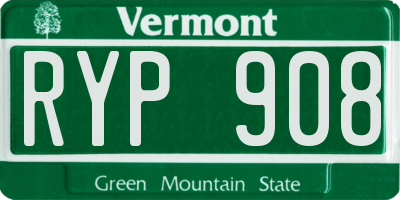 VT license plate RYP908