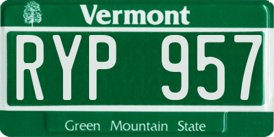 VT license plate RYP957